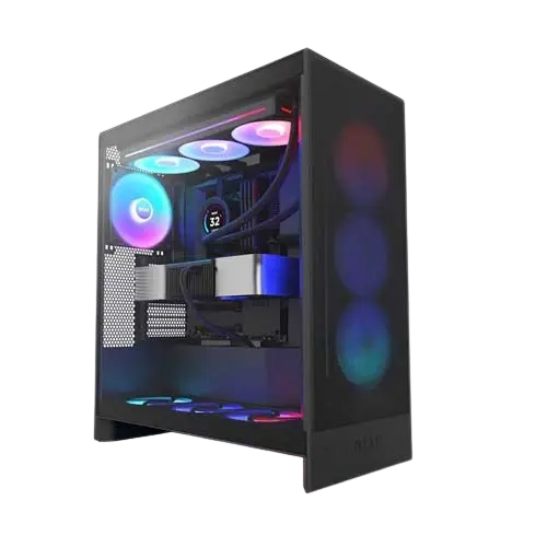 Nzxt H7 Flow RGB Atx Mid Tower Matte Black With RGB Fans